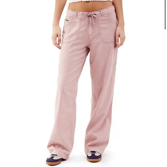 BDG Urban Outfitters Mid Rise Linen 5-Pocket Pants, Lilac, Xs - Picture 4 of 6